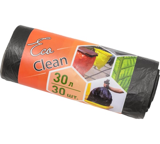Мешки для мусора Ecoclean (30 л; 30 шт; ПНД; 48х55 см; 6 мкм) Концепция Быта 01664