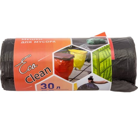 Мешки для мусора Ecoclean (30 л; 50 шт; ПНД; 48х55 см; 6 мкм) Концепция Быта 01640
