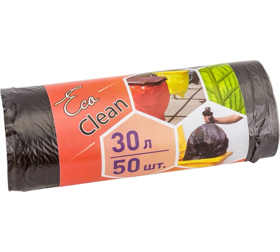 Мешки для мусора Ecoclean (30 л; 50 шт; ПНД; 48х55 см; 6 мкм) Концепция Быта 01640