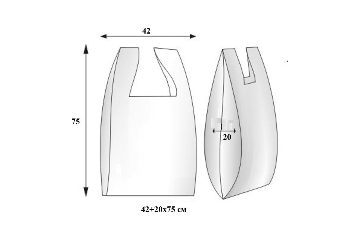 Пакет-майка 30х16х60, белый
