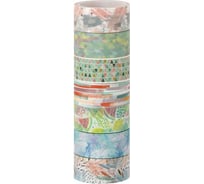 Клейкие WASHI-ленты для декора ОСТРОВ СОКРОВИЩ Микс №1, 7 цветов, рисовая бумага 661709