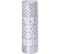 Клейкие WASHI-ленты для декора ОСТРОВ СОКРОВИЩ с фольгой СЕРЕБРИСТЫЕ, 7 шт, рисовая бумага 661713