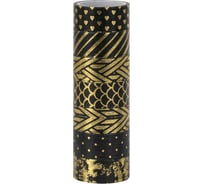 Клейкие WASHI-ленты для декора ОСТРОВ СОКРОВИЩ с фольгой ЧЕРНОЕ ЗОЛОТО 7 шт 661714