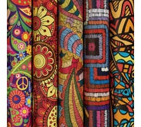 Мелованная упаковочная бумага ЗОЛОТАЯ СКАЗКА Ethnic 1 70х100 см, 5 дизайнов, 70 г/м2 591591
