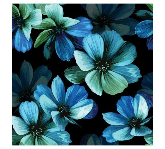 Мелованная упаковочная бумага ЗОЛОТАЯ СКАЗКА Night Flowers 70х100 см, 5 дизайнов, 70 г/м2 591588