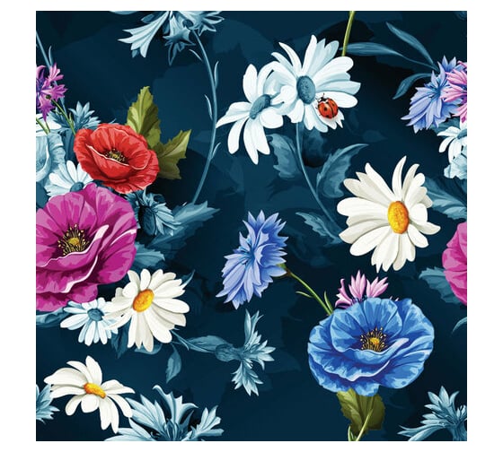 Мелованная упаковочная бумага ЗОЛОТАЯ СКАЗКА Night Flowers 70х100 см, 5 дизайнов, 70 г/м2 591588
