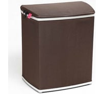 Корзина для белья PRIMANOVA коричневый, 32х47х55 см, пластик, текстиль M-E09-10
