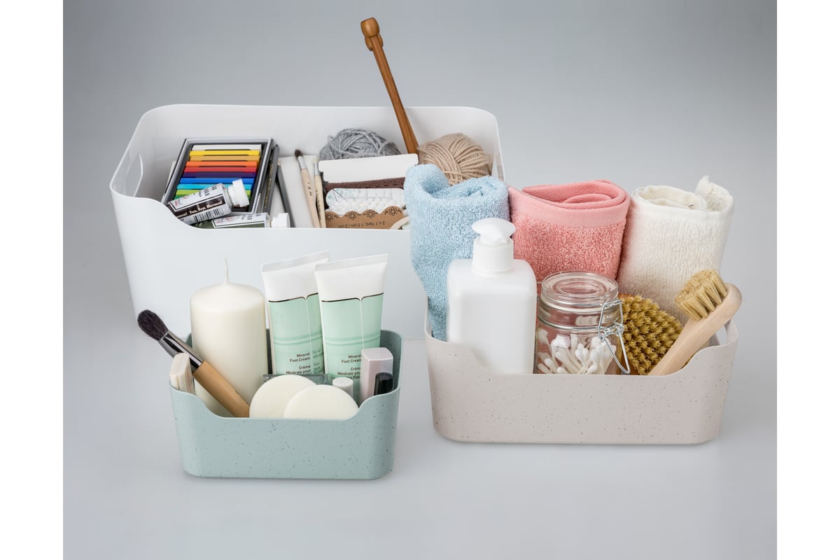 Универсальная корзина Econova "SCANDI", 17x12x7,5 см., 1,2л. (Бежевый ...