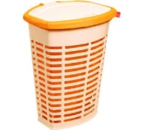 Корзина для белья PRIMANOVA бежевый, с оранжевым чехлом, 47х36х60 см, объем 50 л M-E44-09-08
