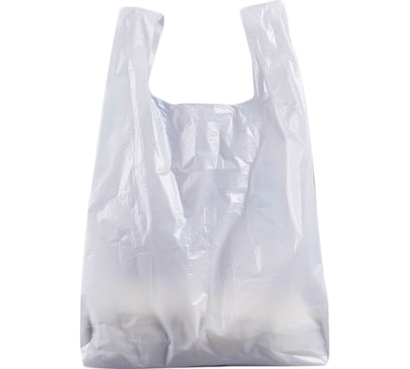 Белый пакет майка ВОЛГА ПОЛИМЕР с ручками, 24х44 см, 10 мкм, 100 штук Т3108