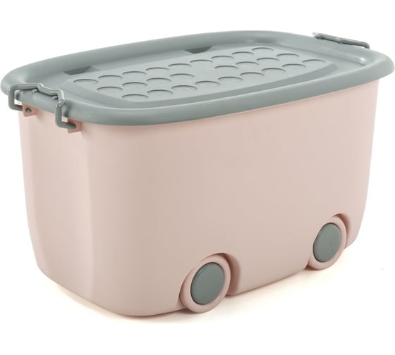Ящик для хранения ZDK на колесах большой розовый с серым boxbig0001/pinkgrey 1