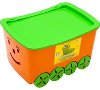 Контейнер для игрушек Элластик-Пласт Гусеница оранжевый ЭП 965690