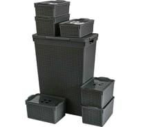 Набор корзин для хранения Violet Лофт 7.1: 50 л, 5.3 л - 4 шт., 3.8 л - 2 шт., серый N-Loft/50-107-18