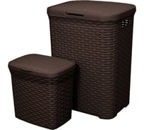 Набор корзин для хранения Violet Ротанг 2х 40 л, 10 л, коричневый N-Rotang/2-006-01