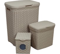 Набор корзин для хранения Violet Ротанг 3х 40 л, 10 л, 3 л, латте N-Rotang/3-006-20