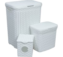 Набор корзин для хранения Violet Ротанг 3х 40 л, 10 л, 3 л, белый N-Rotang/3-003-06