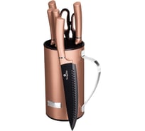 Набор ножей BerlingerHaus Rosegold Metallic Line на подставке, 7 предметов 2583-BH