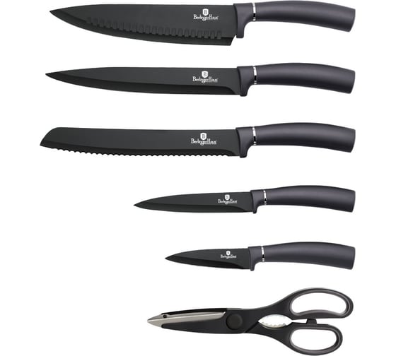 Набор ножей BerlingerHaus Carbon Pro Metallic Line на подставке, 7 предметов 2600-BH 1
