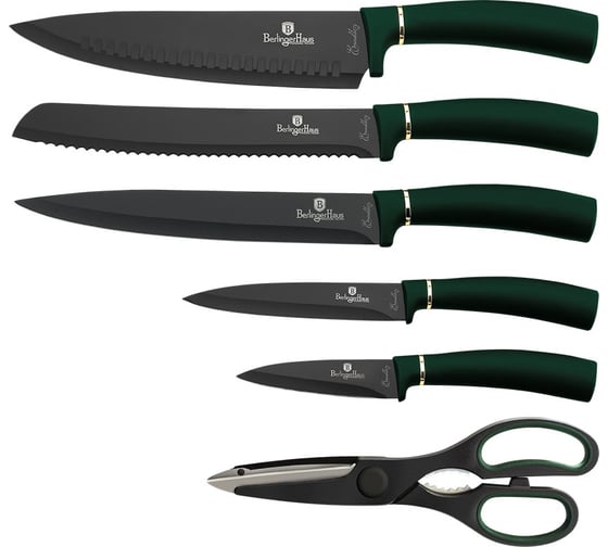 Набор ножей BerlingerHaus Emerald Metallic Line на подставке, 7 предметов 2580-BH 1