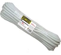 Фал RECORD плетеный, с/с, ПП, 16 пр., d=3 мм, 50 м, белый, моток 4680253050616