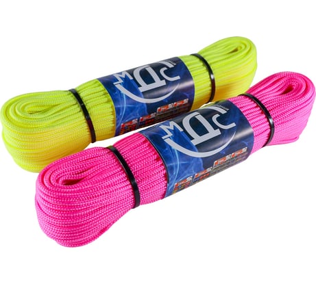 Плетеный неоновый шнур ТОРГОВО-ПРОИЗВОДСТВЕННАЯ КОМПАНИЯ МДС полипропилен, 3 мм, 16 прядный, с сердечником, 50 м 7930050322001