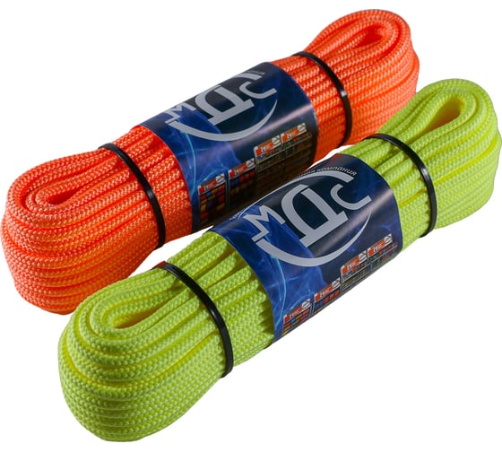 Плетеный неоновый шнур ТОРГОВО-ПРОИЗВОДСТВЕННАЯ КОМПАНИЯ МДС полипропилен, 5 мм, 16 прядный, с сердечником, 20 м 7930050322025