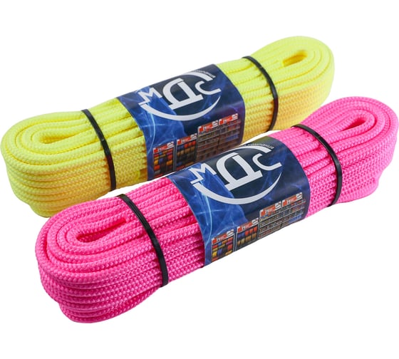 Плетеный неоновый шнур ТОРГОВО-ПРОИЗВОДСТВЕННАЯ КОМПАНИЯ МДС полипропилен, 6 мм, 16 прядный, с сердечником, 20 м 7930050322032