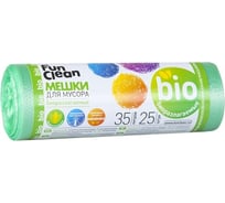 Мешки для мусора "Особо прочные" 35 л, 25 шт, биоразлагаемые, зеленые, ролик Fun Clean 6913