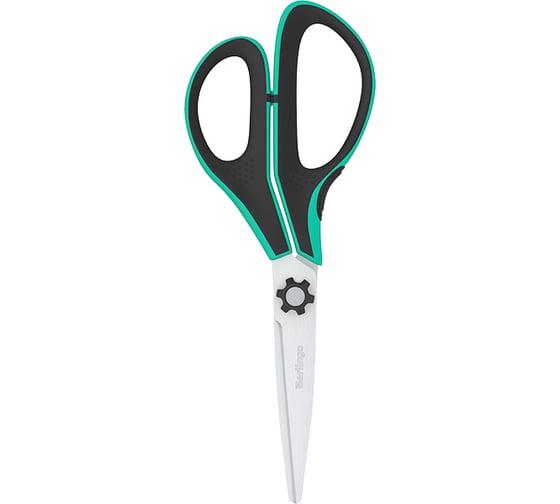 Ножницы Berlingo Easycut 350 13 см, бирюзовые, эргономичные ручки, мягкие вставки, европодвес DNn_13035_b
