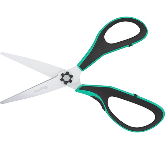 Ножницы Berlingo Easycut 350 13 см, бирюзовые, эргономичные ручки, мягкие вставки, европодвес DNn_13035_b