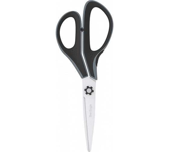 Ножницы Berlingo Easycut 350 18 см, серые, эргономичные ручки, мягкие вставки, европодвес DNn_18035_c