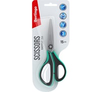 Ножницы Berlingo Easycut 350 15 см, бирюзовые, эргономичные ручки, мягкие вставки, европодвес DNn_15035_b