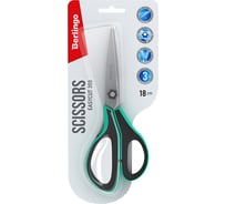 Ножницы Berlingo Easycut 350 18 см, бирюзовые, эргономичные ручки, мягкие вставки, европодвес DNn_18035_b