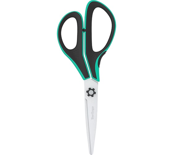 Ножницы Berlingo Easycut 350 18 см, бирюзовые, эргономичные ручки, мягкие вставки, европодвес DNn_18035_b