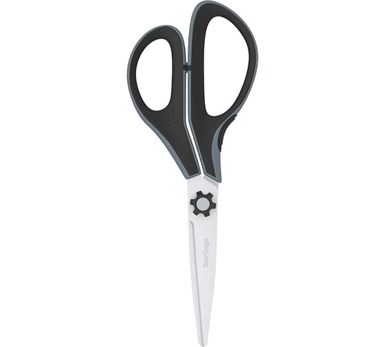 Ножницы Berlingo Easycut 350 13 см, серые, эргономичные ручки, мягкие вставки, европодвес DNn_13035_c