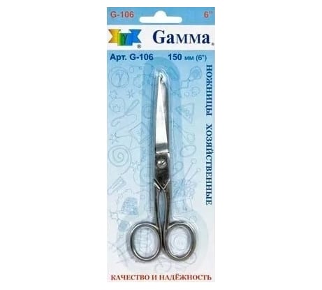 Ножницы Gamma G-106 хозяйственные, в блистере, 150 мм 161876