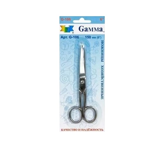 Ножницы Gamma G-106 хозяйственные, в блистере, 150 мм 161876