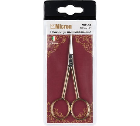 Ножницы Micron VIT-04 для вышивки, в чехле, 100 мм 577822