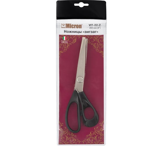 Ножницы Micron VIT-22-Z зигзаг, в чехле, 205 мм 577798 1
