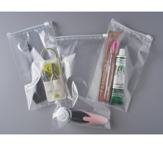 Пакет PACK INNOVATION с бегунком 15x20 см 70 мкм ПВД прозрачный Zip слайдер 50 шт IPSLDR152070-50