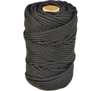 Полипропиленовый плетеный шнур truEnergy 3 мм, черный, бобина 50м 12177