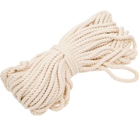 Хлопковая крученая декоративная веревка truEnergy 4 мм, шайба 20м 12421