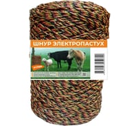 Крученая нить RECORD Электропастух PE d=2мм 500, оранжевая-желтая-черная, 6 4680253050722