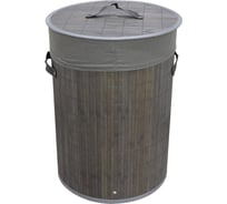 Корзина для белья Рыжий кот BLB-01-G бамбук, серый, 34,5х50 см 104486