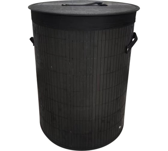 Корзина для белья Рыжий кот BLB-01-B бамбук, черный, 34,5х50 см 104487