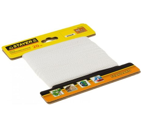 Шнур полипропиленовый "STANDARD" без сердечника (белый; d=4 мм; 20 м) STAYER 50420-04-020