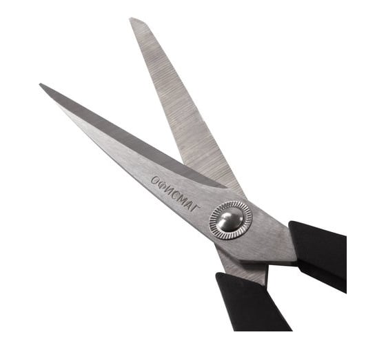 Ножницы ОФИСМАГ Soft Grip 216 мм, резиновые вставки, черно-красные, 3-х сторонняя заточка, в картонная упаковка с европодвесом 231523