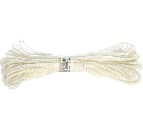 Крученая капроновая веревка 4мм х 20м РОС 68374