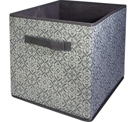 Раскладной короб с ручкой ГЕЛЕОС грей серый, 31x31x31 см ГРЕ-183