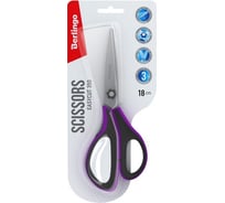 Ножницы Berlingo Easycut 350 18 см, ассорти, эргономичные ручки, мягкие вставки, европодвес DNn_18035